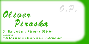 oliver piroska business card